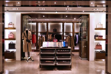 TAIPEI, TAIWAN – DECEMBER 5, 2018: Burberry fashion store at dut TAIPEI, TAIWAN - DECEMBER 5, 2018: Burberry fashion store at duty free zone at Taoyuan International Airport near Taipei, Taiwan. It is Taiwan's largest and busiest airport.